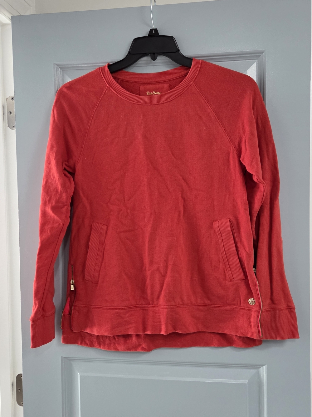 Lilly Pulitzer LUXLETIC Red Crewneck Pullover Sweatshirt